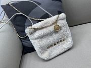 Okify Chanel 22 Mini Bag With Fleece & Gold Plated Metal In Creamy White 20x19x6cm  - 1