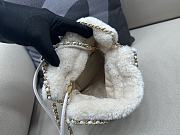 Okify Chanel 22 Mini Bag With Fleece & Gold Plated Metal In Creamy White 20x19x6cm  - 5