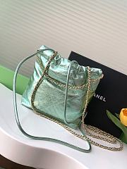 Okify Chanel 22 Mini Bag With Green Metallic Calfskin 19x20x6cm - 2