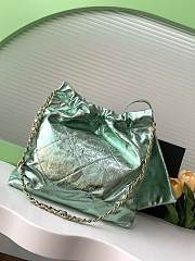 Okify Chanel 22 Medium Bag With Green Metallic Calfskin 35x37x7cm - 2