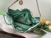 Okify Chanel 22 Large Bag With Green Metallic Calfskin 39x42x7cm - 5