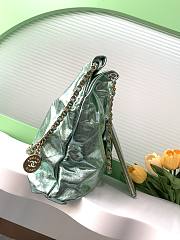 Okify Chanel 22 Large Bag With Green Metallic Calfskin 39x42x7cm - 4