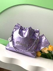 Okify Chanel 22 Medium Bag With Purple Metallic Calfskin 35x37x7cm - 1