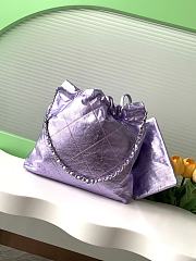 Okify Chanel 22 Medium Bag With Purple Metallic Calfskin 35x37x7cm - 2