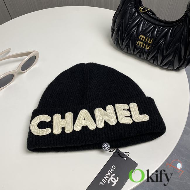 Okify Chanel Black Beanie Hat 19447 - 1