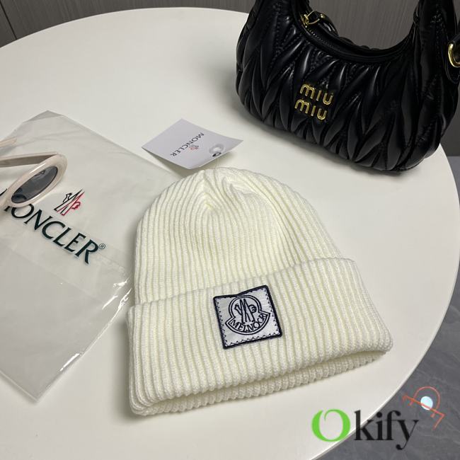 Okify Moncler White Beanie Hat 19454 - 1