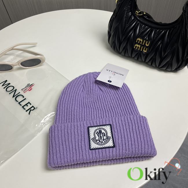 Okify Moncler Purple Beanie Hat 19456 - 1