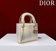 Okify Dior Lady Diana Three Grid Snakeskin 17x15x7cm 19467 - 3