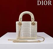 Okify Dior Lady Diana Three Grid Snakeskin 17x15x7cm 19467 - 2