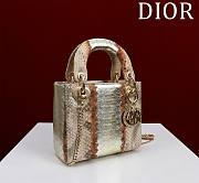 Okify Dior Lady Diana Three Grid Snakeskin 17x15x7cm 19468 - 4