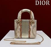 Okify Dior Lady Diana Three Grid Snakeskin 17x15x7cm 19468 - 2