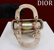 Okify Dior Lady Diana Three Grid Snakeskin 17x15x7cm 19468 - 3