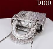 Okify Dior Lady Diana Three Grid Snakeskin 17x15x7cm 19469 - 3