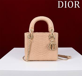 Okify Dior Lady Diana Three Grid Snakeskin 17x15x7cm 19470