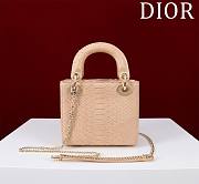 Okify Dior Lady Diana Three Grid Snakeskin 17x15x7cm 19470 - 4