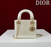 Okify Dior Lady Diana Three Grid Snakeskin In White 17x15x7cm 19471 - 1