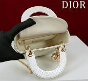 Okify Dior Lady Diana Three Grid Snakeskin In White 17x15x7cm 19471 - 5