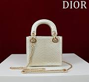 Okify Dior Lady Diana Three Grid Snakeskin In White 17x15x7cm 19471 - 4