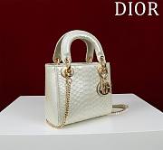 Okify Dior Lady Diana Three Grid Snakeskin In White 17x15x7cm 19471 - 2