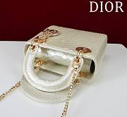 Okify Dior Lady Diana Three Grid Snakeskin In White 17x15x7cm 19471 - 3