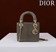 Okify Dior Lady Diana Three Grid Snakeskin In Grey Gray 17x15x7cm  - 1