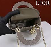 Okify Dior Lady Diana Three Grid Snakeskin In Grey Gray 17x15x7cm  - 5