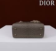 Okify Dior Lady Diana Three Grid Snakeskin In Grey Gray 17x15x7cm  - 4