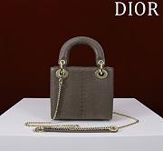 Okify Dior Lady Diana Three Grid Snakeskin In Grey Gray 17x15x7cm  - 3