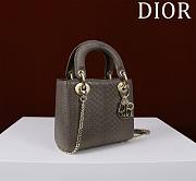 Okify Dior Lady Diana Three Grid Snakeskin In Grey Gray 17x15x7cm  - 2