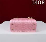 Okify Dior Lady Diana Three Grid Snakeskin In Pink 17x15x7cm  - 5