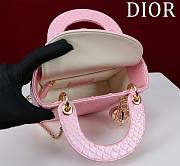 Okify Dior Lady Diana Three Grid Snakeskin In Pink 17x15x7cm  - 2