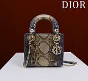 Okify Dior Lady Diana Three Grid Snakeskin 17x15x7cm 19474 - 1