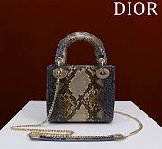 Okify Dior Lady Diana Three Grid Snakeskin 17x15x7cm 19474 - 5