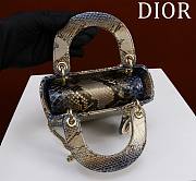 Okify Dior Lady Diana Three Grid Snakeskin 17x15x7cm 19474 - 3