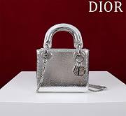 Okify Dior Lady Diana Three Grid Snakeskin In Silver 17x15x7cm  - 1