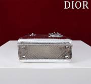 Okify Dior Lady Diana Three Grid Snakeskin In Silver 17x15x7cm  - 5