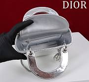 Okify Dior Lady Diana Three Grid Snakeskin In Silver 17x15x7cm  - 2