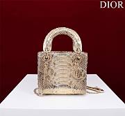 Okify Dior Lady Diana Three Grid Snakeskin 17x15x7cm 19476 - 1