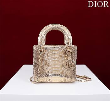 Okify Dior Lady Diana Three Grid Snakeskin 17x15x7cm 19476