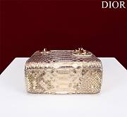 Okify Dior Lady Diana Three Grid Snakeskin 17x15x7cm 19476 - 5