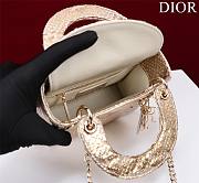 Okify Dior Lady Diana Three Grid Snakeskin 17x15x7cm 19476 - 4