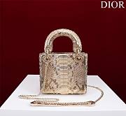 Okify Dior Lady Diana Three Grid Snakeskin 17x15x7cm 19476 - 2