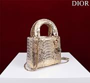 Okify Dior Lady Diana Three Grid Snakeskin 17x15x7cm 19476 - 3