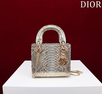 Okify Dior Lady Diana Three Grid Snakeskin 17x15x7cm 19477