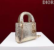 Okify Dior Lady Diana Three Grid Snakeskin 17x15x7cm 19477 - 4