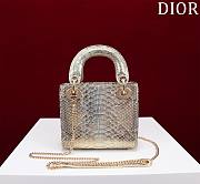 Okify Dior Lady Diana Three Grid Snakeskin 17x15x7cm 19477 - 2