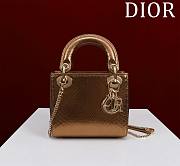 Okify Dior Lady Diana Three Grid Snakeskin In Bronze 17x15x7cm  - 1