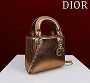 Okify Dior Lady Diana Three Grid Snakeskin In Bronze 17x15x7cm  - 5