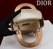 Okify Dior Lady Diana Three Grid Snakeskin In Bronze 17x15x7cm  - 4