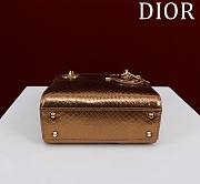 Okify Dior Lady Diana Three Grid Snakeskin In Bronze 17x15x7cm  - 3